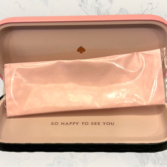 Kate Spade New Authentic Hard Clamshell Eyeglasses Case - Pink - Picture 8 of 12